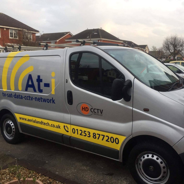 One of our sign-written vans.